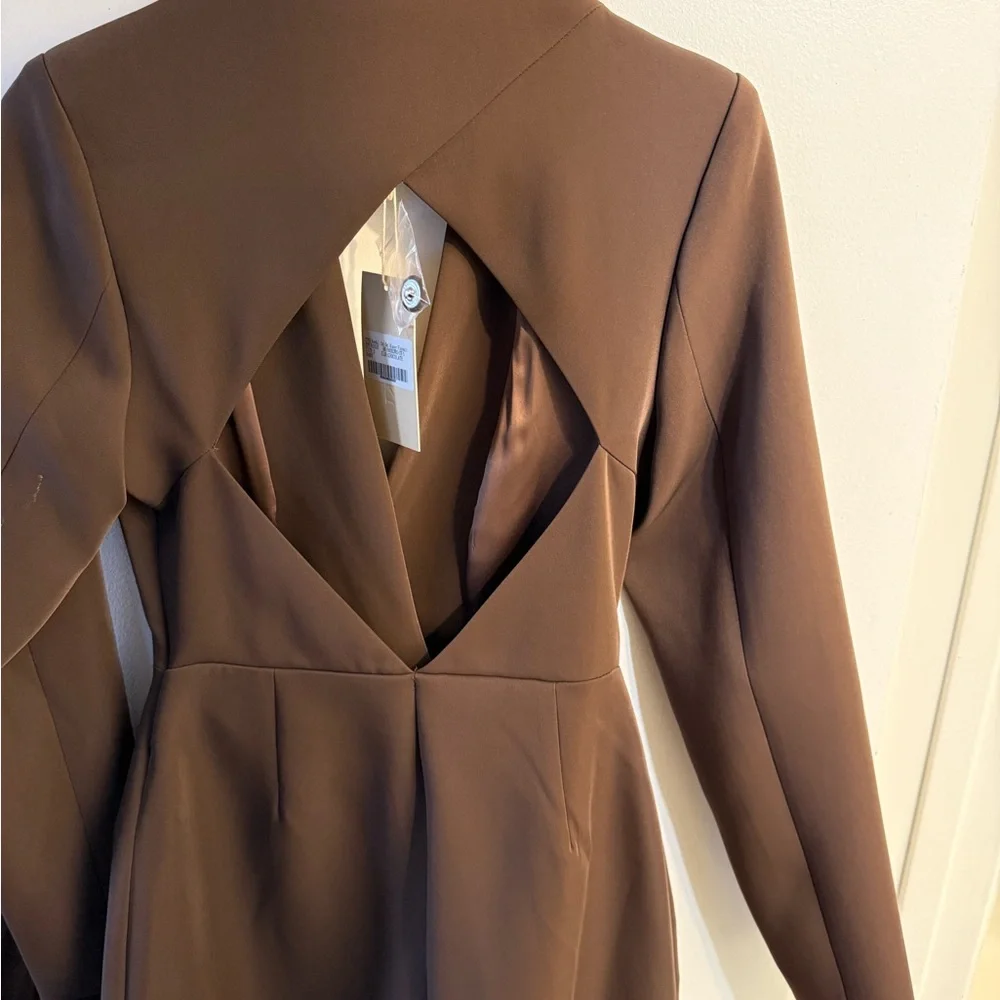 MESHKI Kendall cutout blazer playsuit chocolate size small. Tags attached! - Picture 6 of 7